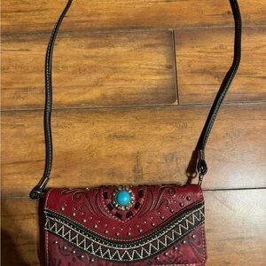 Elegant Red and Black Women's Bag